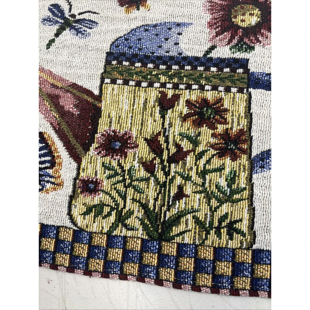 Tapestry Placemats Set Of 4 Watering Can Flowers‎ Butterflies Bees Garden Vibes